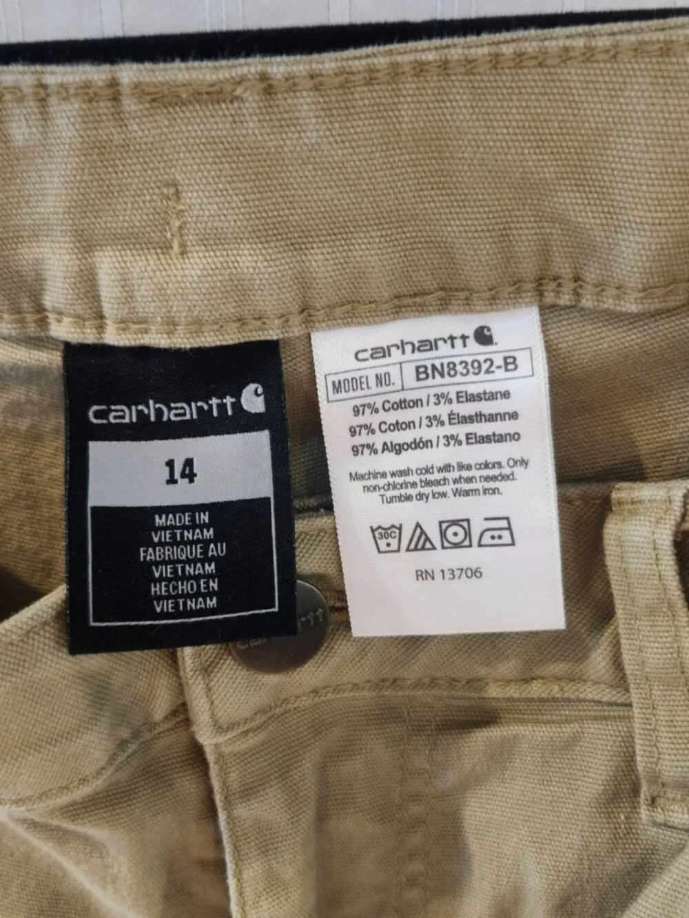 Boys Carhartt Canvas Carpenter Pants & NASA Space Shuttle Tee Bundle Size 14
